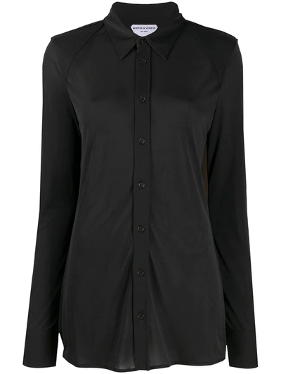 Bottega Veneta Semi-sheer Button-up Shirt In Black