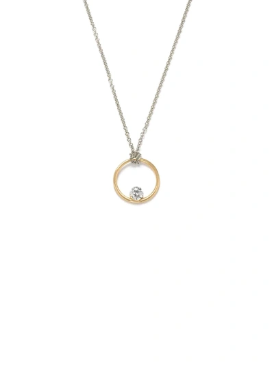 The Alkemistry Circular 18ct White And Yellow Gold And 0.1ct Diamond Necklace In White Gold