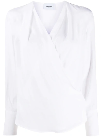 Dondup Wrap Front Blouse In White