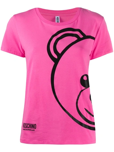 Moschino Underwear Teddy Bear-print T-shirt In Pink