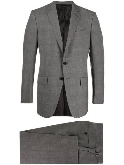Tom Ford Prince Of Wales Suit In Grey
