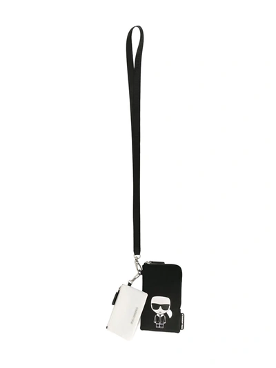 Karl Lagerfeld K/ikonik Double Pouch Bag In Black And White