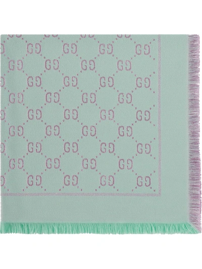 Gucci Kids' Gg Monogram Scarf In Blue