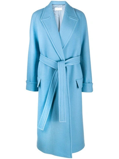 Christian Wijnants Wrap Coat With Belted Waist In Blue