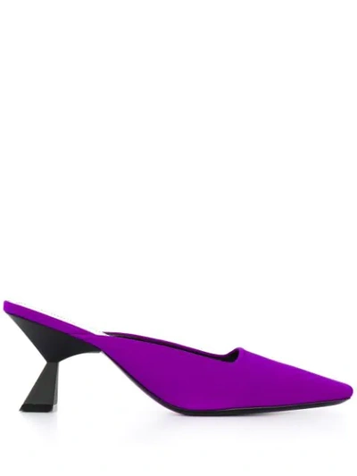 Givenchy 70mm Leather Mules In Purple