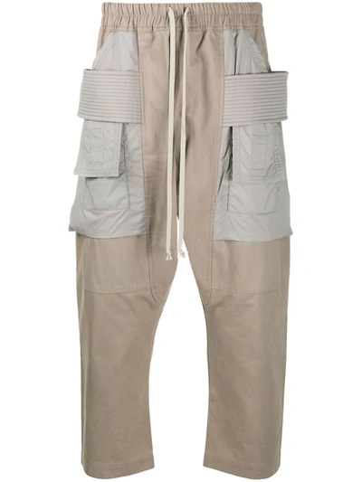 Rick Owens Drkshdw Contrast-pocket Cropped Trousers In Neutrals