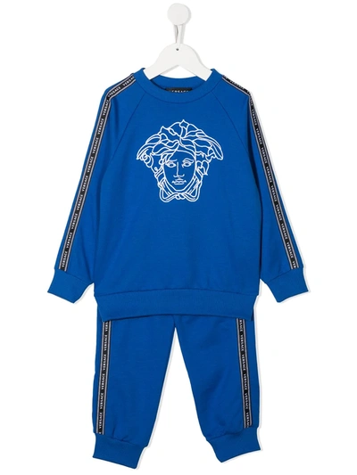 Young Versace Teen Medusa-print Tracksuit Set In Blue