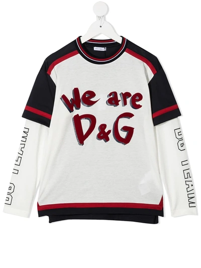 Dolce & Gabbana Kids' We Are D&g T-shirt In White