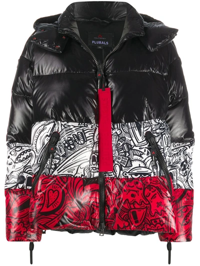 Peuterey Panelled Padded Jacket In Black