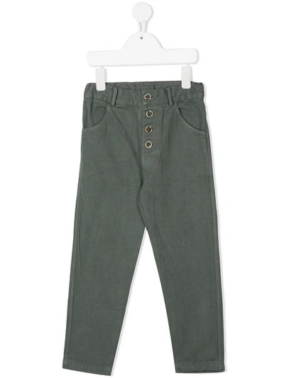 Buho Kids' Straight-leg Cotton Trousers In Grey