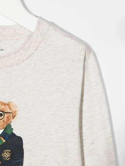 Ralph Lauren Kids' Teddy-print Cotton Sweatshirt In Neutrals