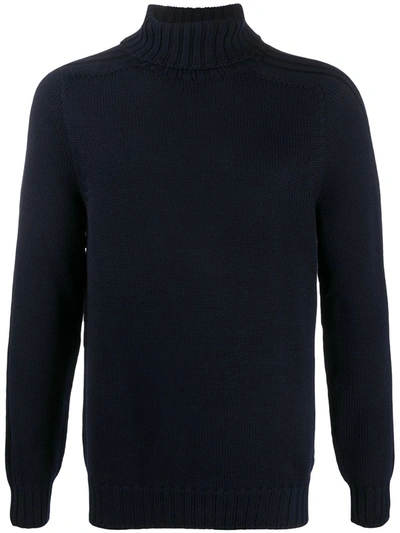 Dondup Chunky-knit Roll Neck Jumper In Blue