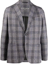 Circolo 1901 Long-sleeve Check Pattern Blazer In Grey