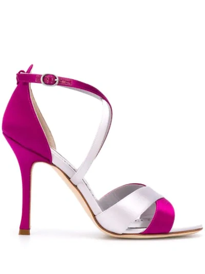 Manolo Blahnik Anna Strappy Sandals In Purple