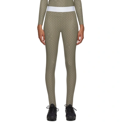 Marine Serre Green Reflective Moon Jersey Leggings