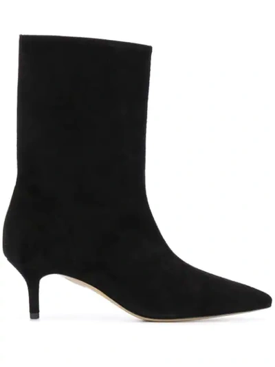 Semicouture Pointed Toe Mid-heel Boots In Black