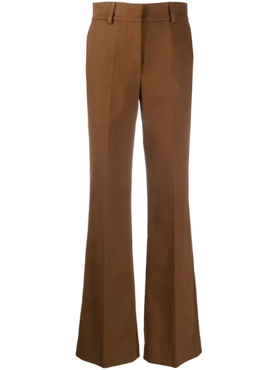 P.a.r.o.s.h High-waisted Flared Trousers In Brown