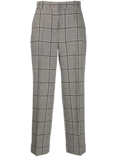 Pt01 Houndstooth Straight-leg Trousers In Black