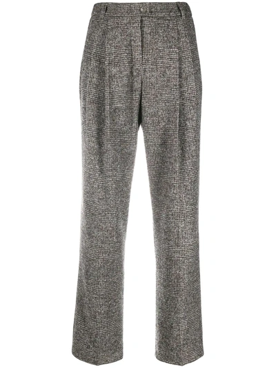 Agnona Tweed Pleated Trousers In Grey