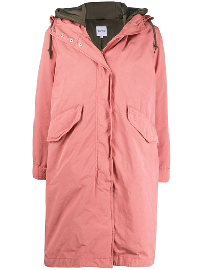 Aspesi Two-pocket Hooded Parka In Pink