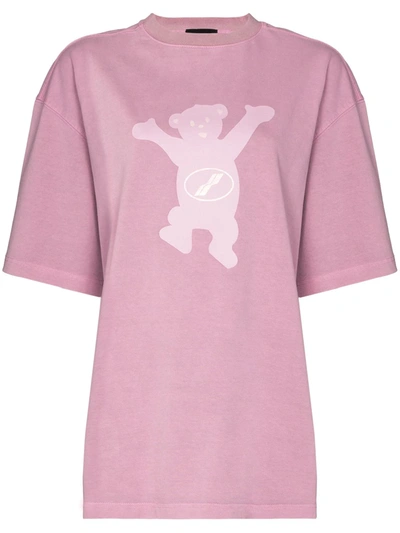 We11 Done Teddy Print T-shirt In Pink