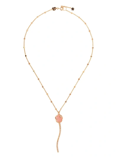Pasquale Bruni 18kt Rose Gold Joli Pink Chalcedony, White And Champagne Diamond Necklace