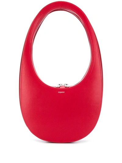 Coperni Swipe Leather Hobo Bag In Red