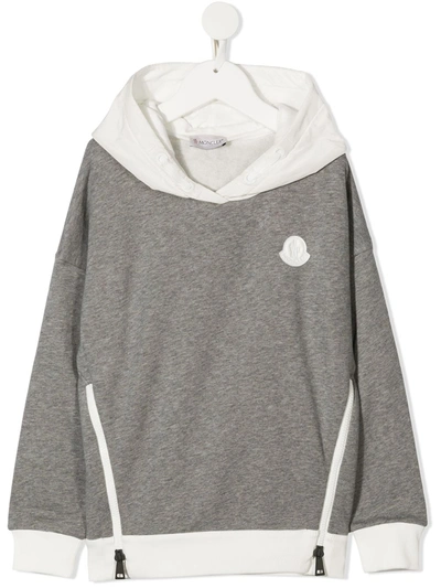 Moncler Kids' Long Sleeve Sweatshirt In Grigio