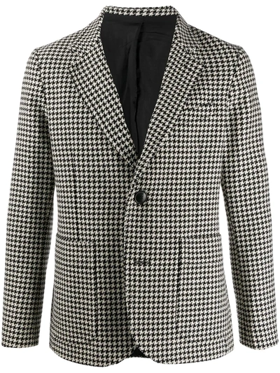 Ami Alexandre Mattiussi Men Lined Two Buttons Jacket Wool Blend Gingham In Black