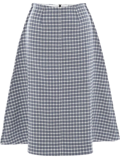 Jw Anderson Plaid Check Print A-line Skirt In Blue