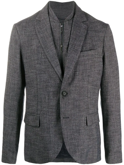 Emporio Armani Detachable Dickey Insert Blazer In Blue