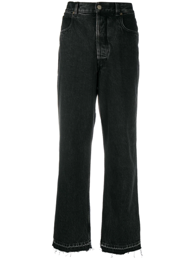 Golden Goose Raw Edge Wide-leg Jeans In Black