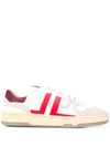 Lanvin Clay Sneakers In White Leather And Fabric In Multi-colour