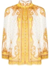 Zimmermann Bells Paisley Balloon Sleeve Blouse In White