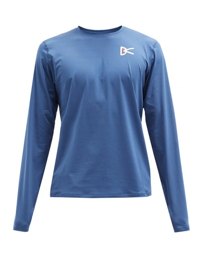 District Vision Air-wear Logo-print Mesh Long-sleeved T-shirt In Blue
