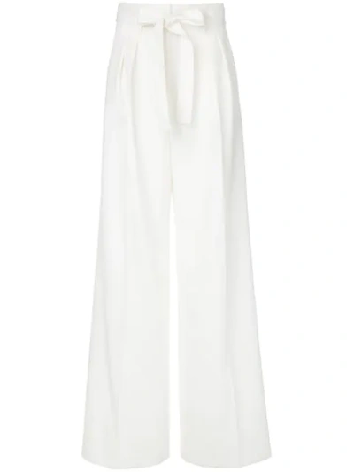 Paule Ka High Waist Woven Trousers In White