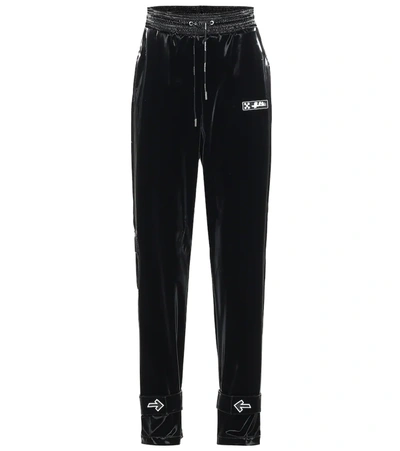 Off-white Off White Vinilarrow-cuffs Tapered Pants In Black