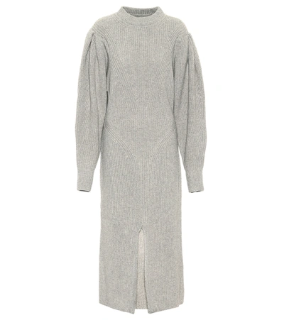 Isabel Marant Perrine Cashmere And Wool Midi Dress In Grey