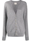 Khaite Amelia Button Front Cashmere Cardigan In Grey