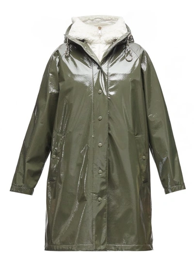 Moncler Pott Pvc Hooded Raincoat In Green