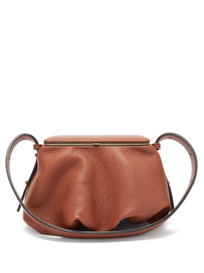 Lutz Morris Bates Small Grained-leather Shoulder Bag In Brown