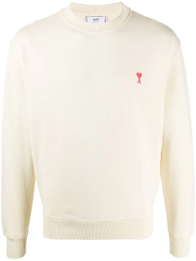 Ami Alexandre Mattiussi Ami De Coeur Sweatshirt In Neutrals