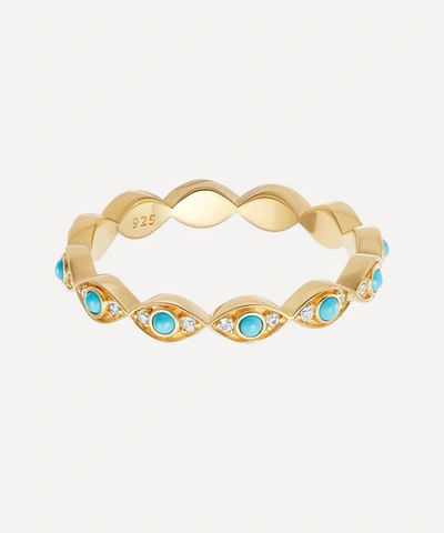 Astley Clarke Gold Plated Vermeil Silver Biography Evil Eye Stacking Ring