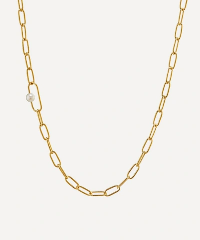 Alex Monroe X Raven Smith Gold-plated Pea Large Link Pearl Necklace