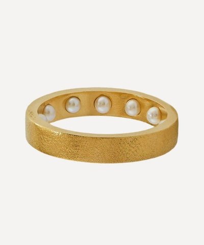 Alex Monroe X Raven Smith Gold-plated Kruez Hidden Pearls Ring