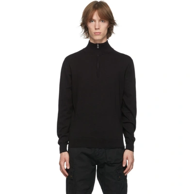Belstaff Black Bay Half-zip Sweatshirt In 90000 Black
