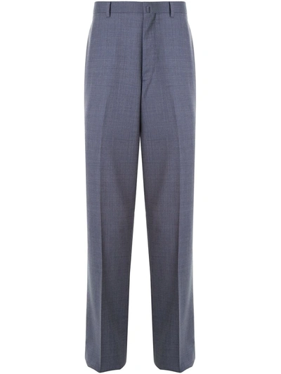 D'urban Tailored Wool Trousers In Blue