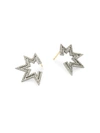 Nina Gilin Women's Black Rhodium-plated & Diamond Star Earrings In Silver