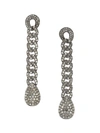 Nina Gilin Women's Black Rhodium-plated & Diamond Chain Drop Earrings In Silver
