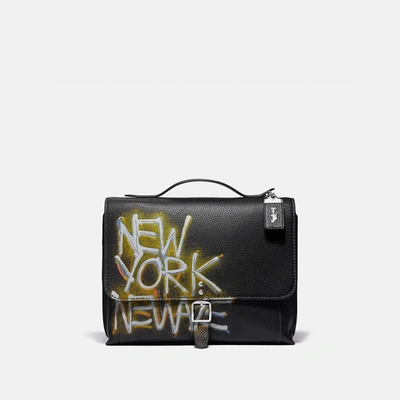 Coach X Jean-michel Basquiat Rogue Messenger ® In Nickel/black